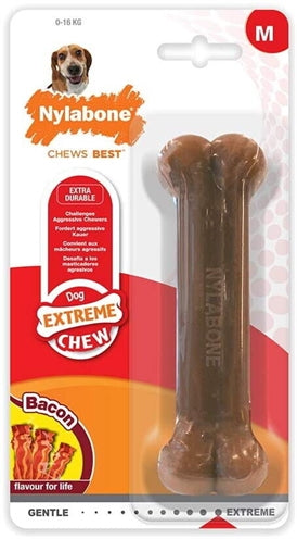 Nylabone Dura Chew Voor Harde Bijters Baconsmaak Tot 23 Kg