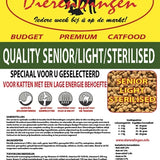 Budget Premium Catfood Quality Senior / Light / Sterilised 15 Kg