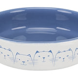 Trixie Voerbak / Drinkbak Kat Platte Neus Lichtblauw / Wit 300 Ml 15 Cm
