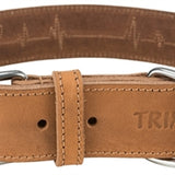Trixie Halsband Hond Rustic Vetleer Heartbeat Bruin 55-65X4 Cm