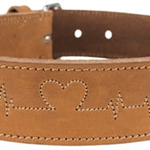 Trixie Halsband Hond Rustic Vetleer Heartbeat Bruin 55-65X4 Cm
