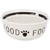 Trixie Voerbak Hond Food Keramiek Wit / Zwart 600 Ml 15 Cm