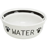 Trixie Drinkbak Hond Water Keramiek Wit / Zwart 1,6 Ltr 20 Cm