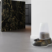 Savic Voerdispencer Loop Marble Zwart / Goud 26X17,5X23 Cm 1,5 Ltr