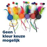 Happy Pet Tabby Patch Glitterbal Met Ratel En Veren 20X4,5X4,5 Cm