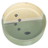 Trixie Voerbak / Drinkbak Met Pootprint Keramiek Groen / Beige 12X12X3,5 Cm